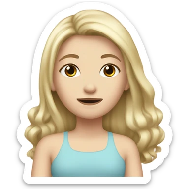 White mom blonde hair daughter brown with brown hair sleepover sticker