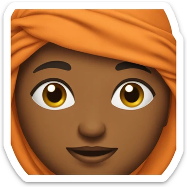 Person wearing turban orange sticker
