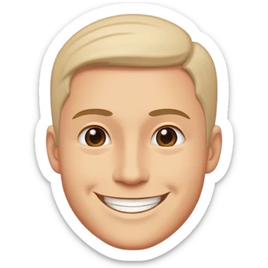 man smile, side view 30 degree sticker