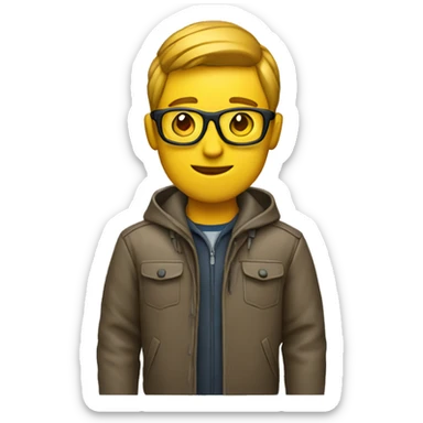 Video editor in jacket  sticker