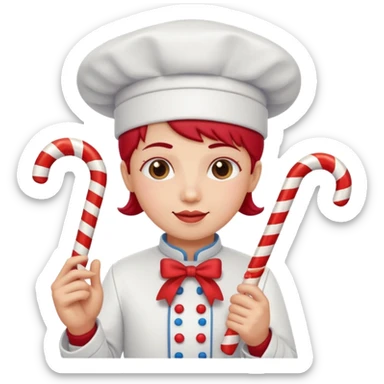 Decorator + candy cane, Candy Chef. sticker