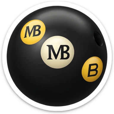 Black pull Ball with MB written on it. Nothing else no holes. sticker