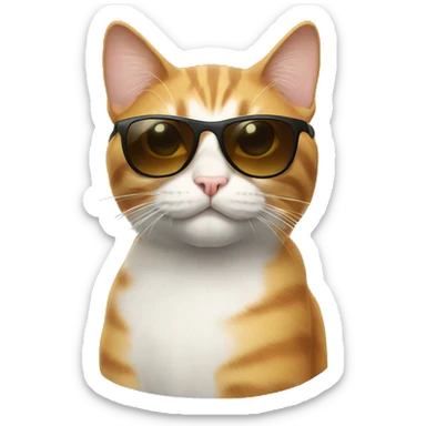 Cat with sunglasses sticker