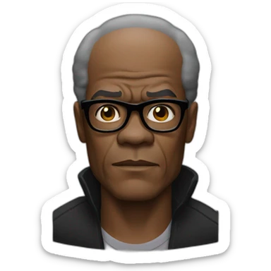 samuel l jackson serious black hair sticker