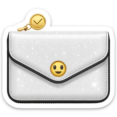 glitter white wallet sticker
