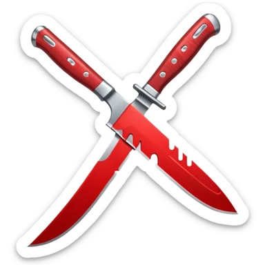A knife with blood on it sticker