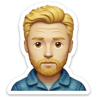 cinematic-realistic-vincent-van-gogh-pop-culture-emoji,-featuring-an-expressive-portrayal-inspired-by-the-legendary-painter-rendered-with-dynamic,-swirling-textures-and-artistic-lighting. sticker