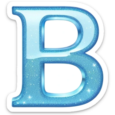 sparkle light blue letter b sticker