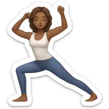 Brown haired girl doing yoga sticker