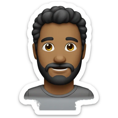 hombre con barba negra y pelo raspado sticker