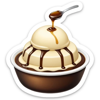 Soy sauce bottle poured on ice cream. sticker