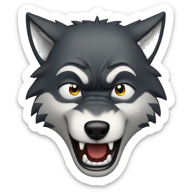 angry wolf sticker