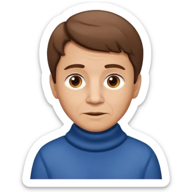 boy hair brown 70 yeear old sticker