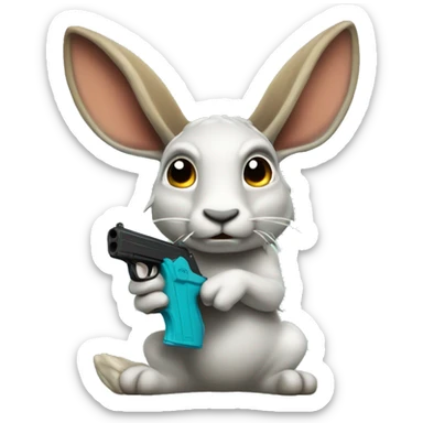 a jackelope with a watergun sticker