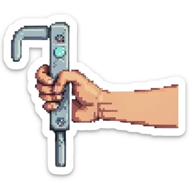 hand gripping a handle sticker