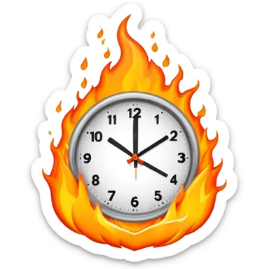 clock in fire sticker