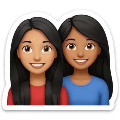 Maestras morenas de cabello negro y largo sticker