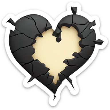 Black Broken heart sticker