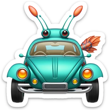 Mantis shrimp driving car sticker