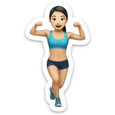 asian workout sticker