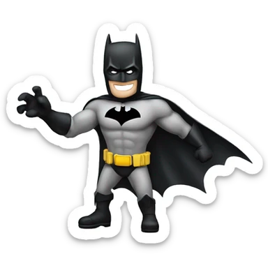 batman standing on one foot and raising one hand sticker