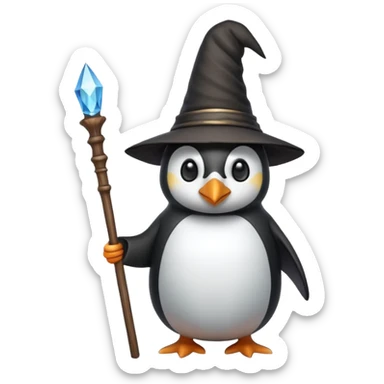 Penguin Wizard sticker