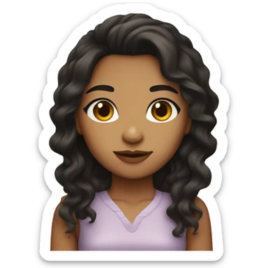 Girl with olive skin dark wavy hair and eyes that girl sticker