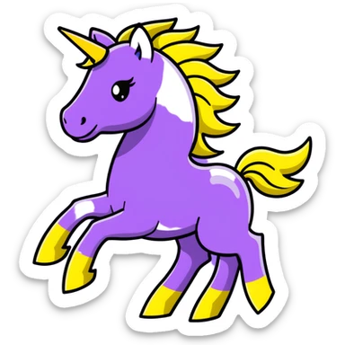 A yellow horse composed of bright electric energy, with yellow wires visible throughout its form, lightning bolts emanating from its mane and tail, galloping at high speed. sticker