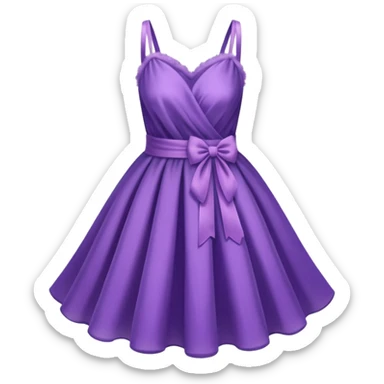fluffy short purple dress sticker