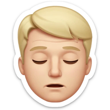 A male squinting his eyes closed but the mouth is whistling sticker