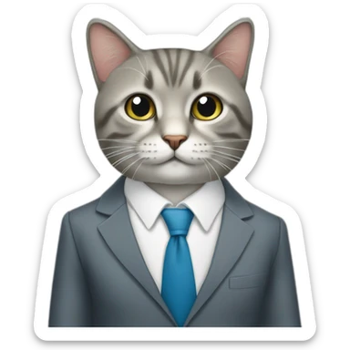 Un chat avec une cravate sticker