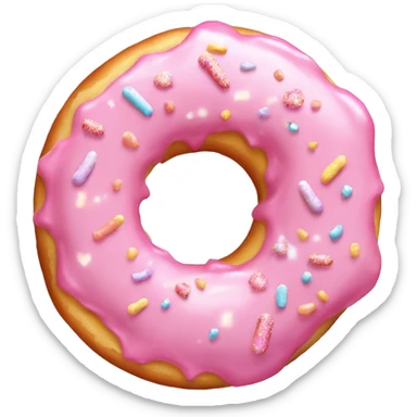 Pastel Pink Donut "A pastel pink donut with glowing frosting, shimmering sprinkles, and a magical light aur- urrounding it." sticker