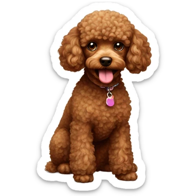 Brown toy poodle  sticker
