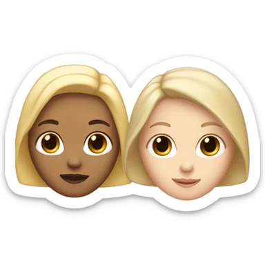 Two white girls one who has a blonde straight bob and the other who has black curly hair sticker