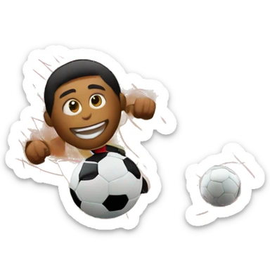 Scoring a laser soccer goal wearing red and black stripe jersey sticker