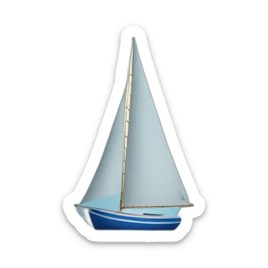 blue sailboat on open sea sticker