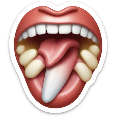 tongue drooling white honey sticker