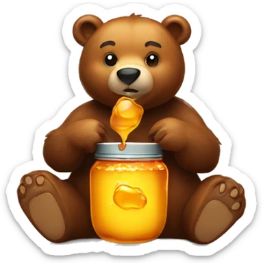 Bear with honey pot sticker
