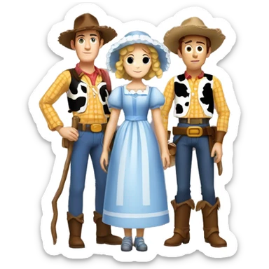 Little Bo peep and woody full body  sticker