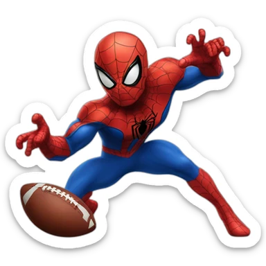 Spiderman playing football sticker