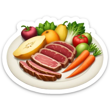 dinner with meat fruit and veggie sticker