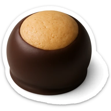 realistic buckeye candy, chocolate-dipped peanut butter ball sticker