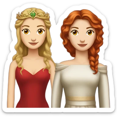 Cersei lannister red dress and a crowm sticker