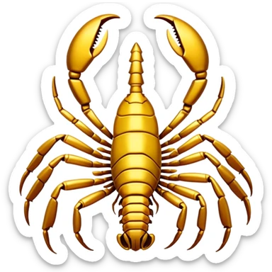 The scorpion is golden in color sticker