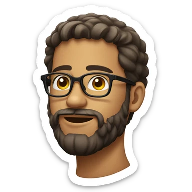 a bearded, bespectacled man in his 20s sticker