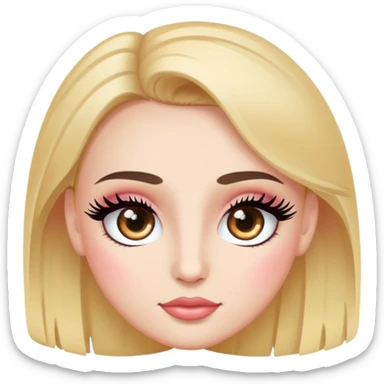 face with eyelashes and blush with bright eyes sticker