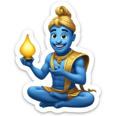 Genie with lamp  sticker