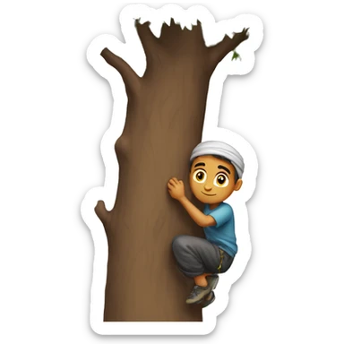 arab male from syria 12 years old climbing a tree sticker