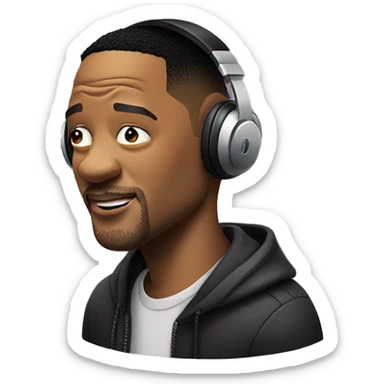 Will smith listening music sticker
