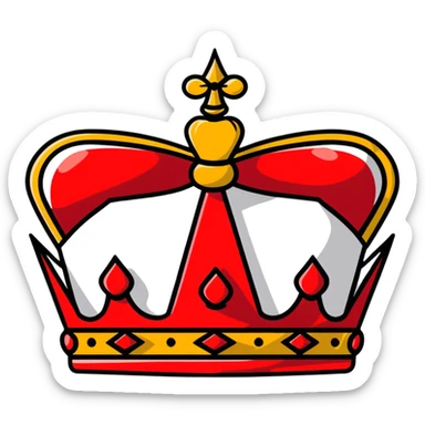 red and black royal crown sticker